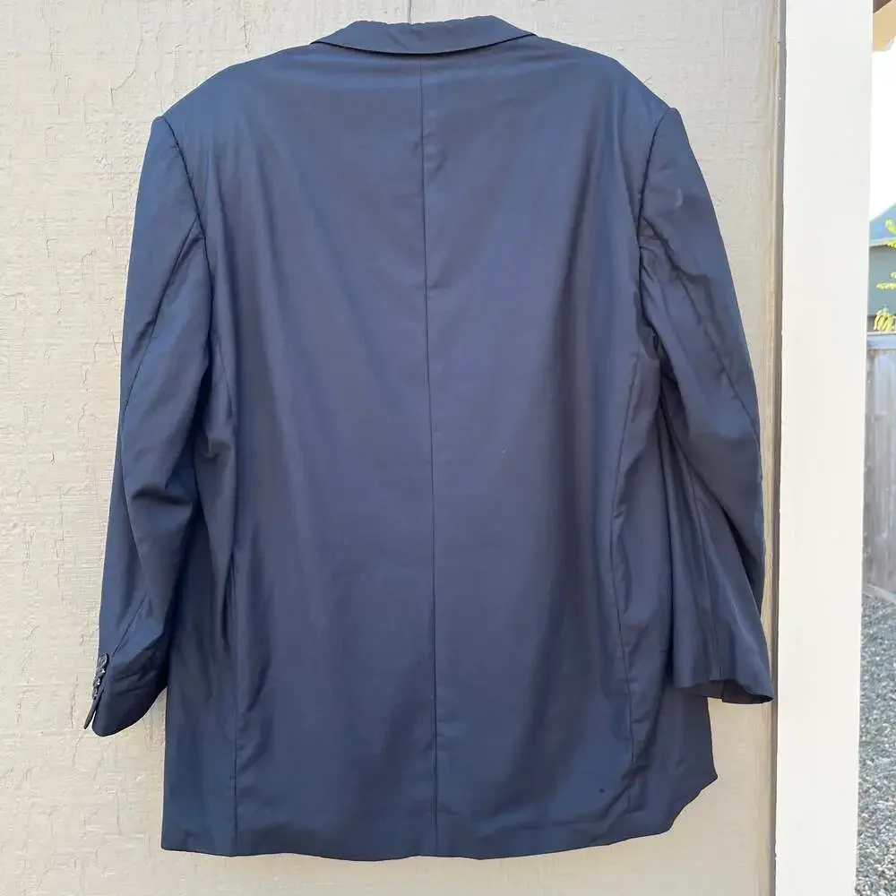 Ermenegildo Zegna 3 Button Off Black Wool Blazer
